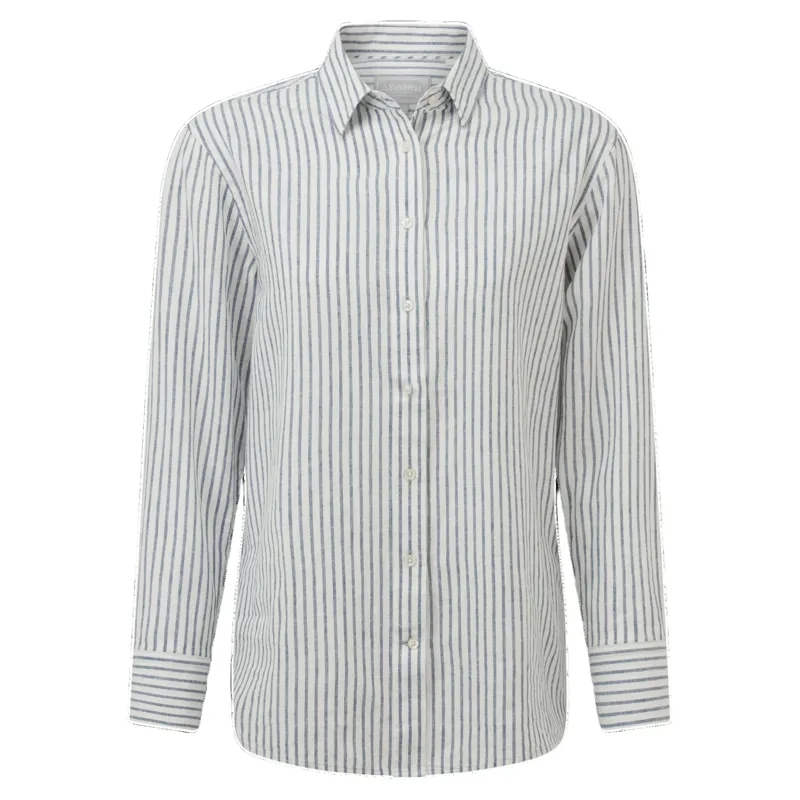 Schoffel Country Salthouse Linen Shirt in Blue Stripe