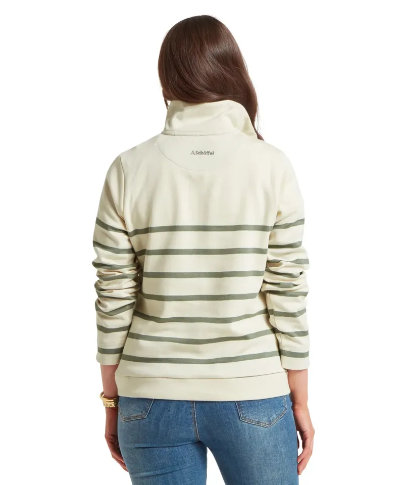 Schoffel Country Sandown Sweatshirt in Pale Stone/Agave Green Stripe-4