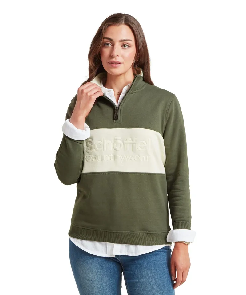 Schoffel Country St Agnes Sweatshirt in Beetle Green-2