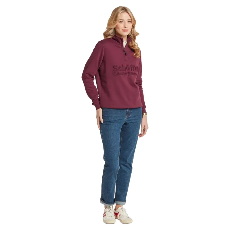 Schoffel Country St Issey Ladies Sweatshirt in Burgundy-2