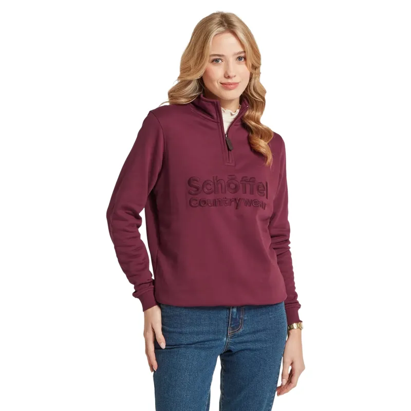 Schoffel Country St Issey Ladies Sweatshirt in Burgundy-1