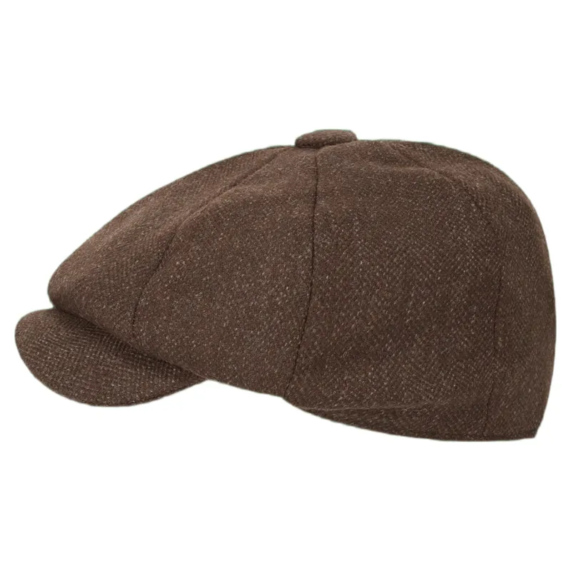 Schoffel Country Women's Newsboy Tweed Cap in Chocolate Herringbone