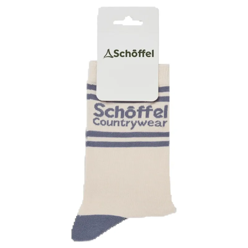 Schoffel Country Women's Single Cotton Sock Retro 4-7 in Pale Stone