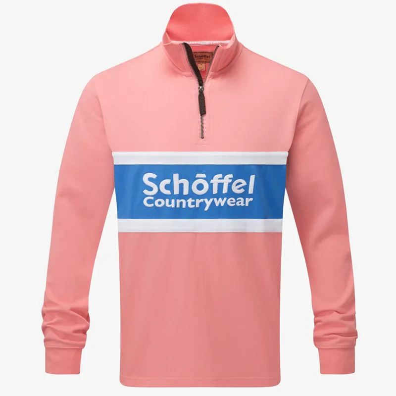 Schoffel Exeter Unisex Quarter Zip Jumper Flamingo-9