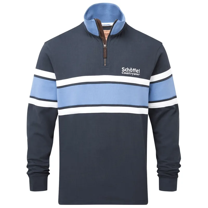 Schoffel Exmouth Heritage Quarter Zip Jumper Petrol Blue