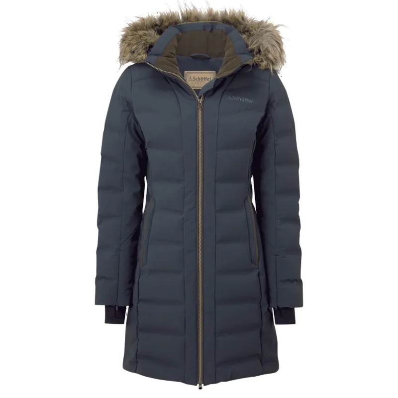 Schoffel Hurlingham Waterproof Down Coat Carbon Navy