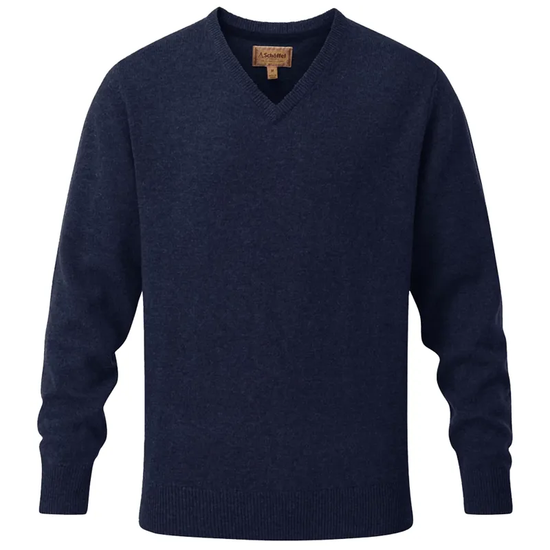 Schoffel Lewis Lambswool Quarter Zip Jumper Navy