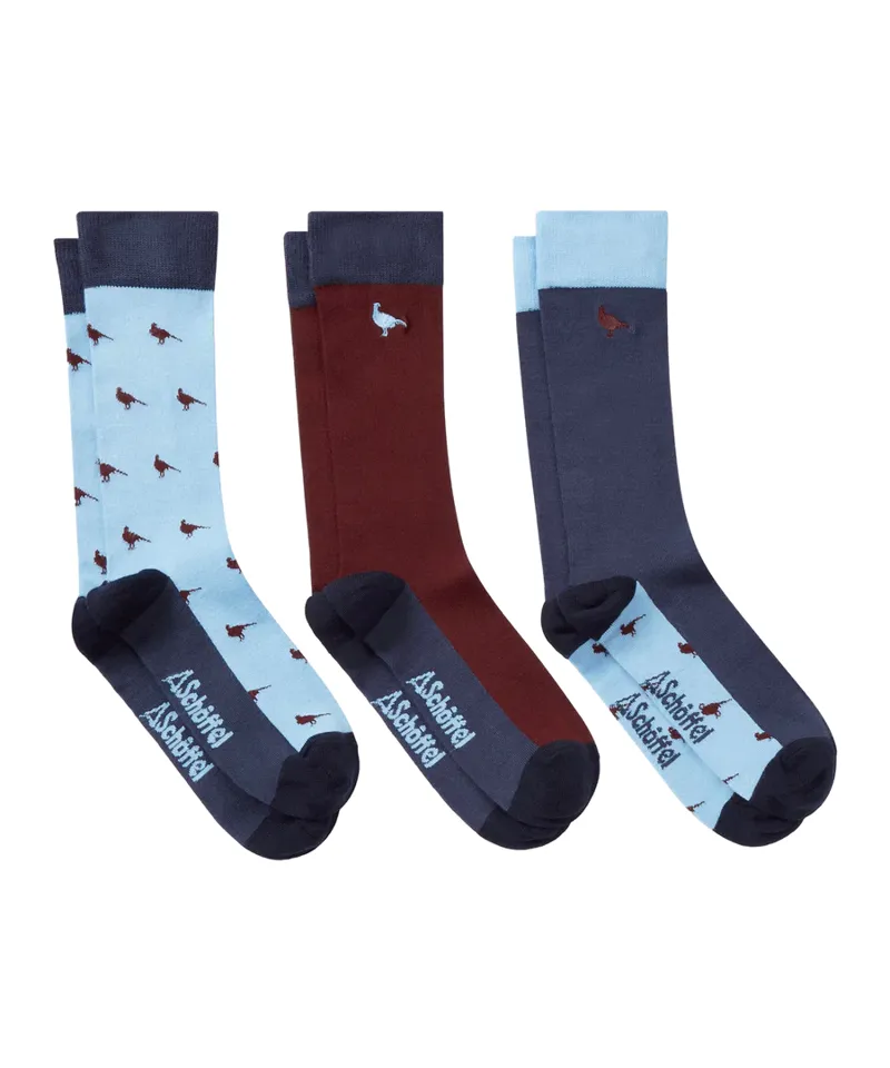 Schoffel Socks Bamboo Men's Wine Pheasant-1
