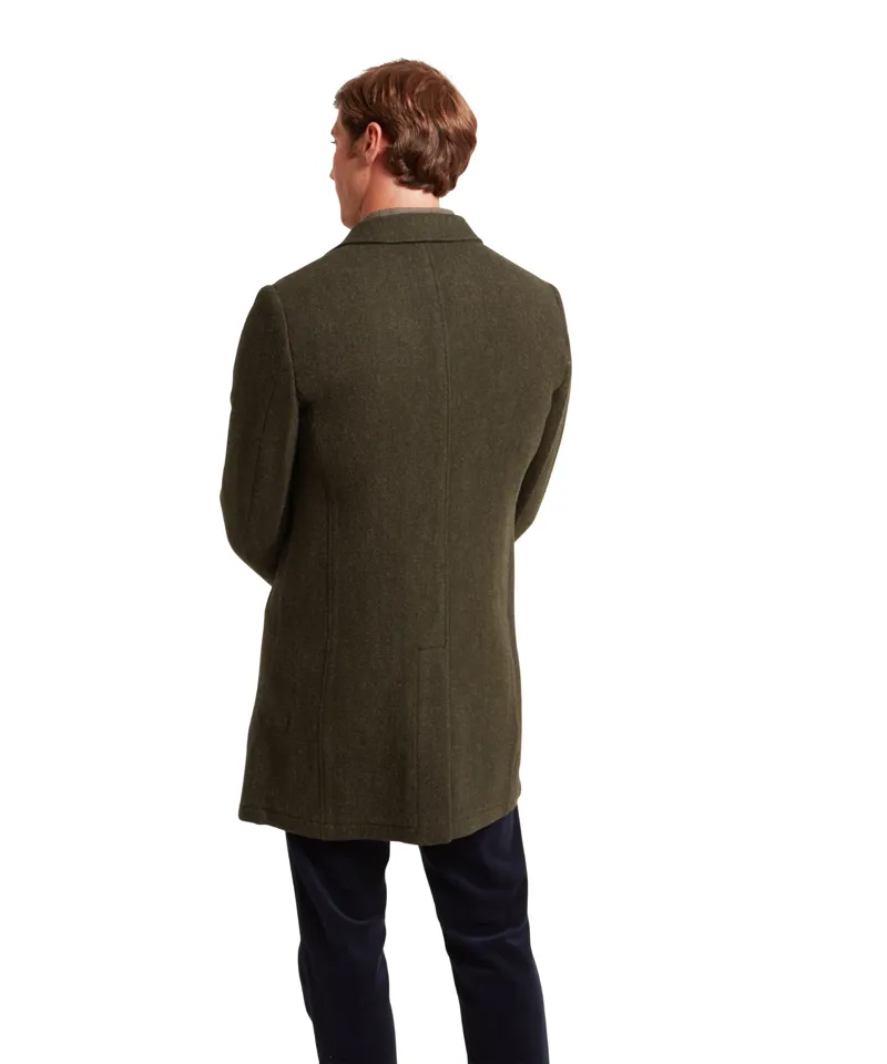 Schoffel Banchory Tweed Coat Dark Olive Herringbone-1