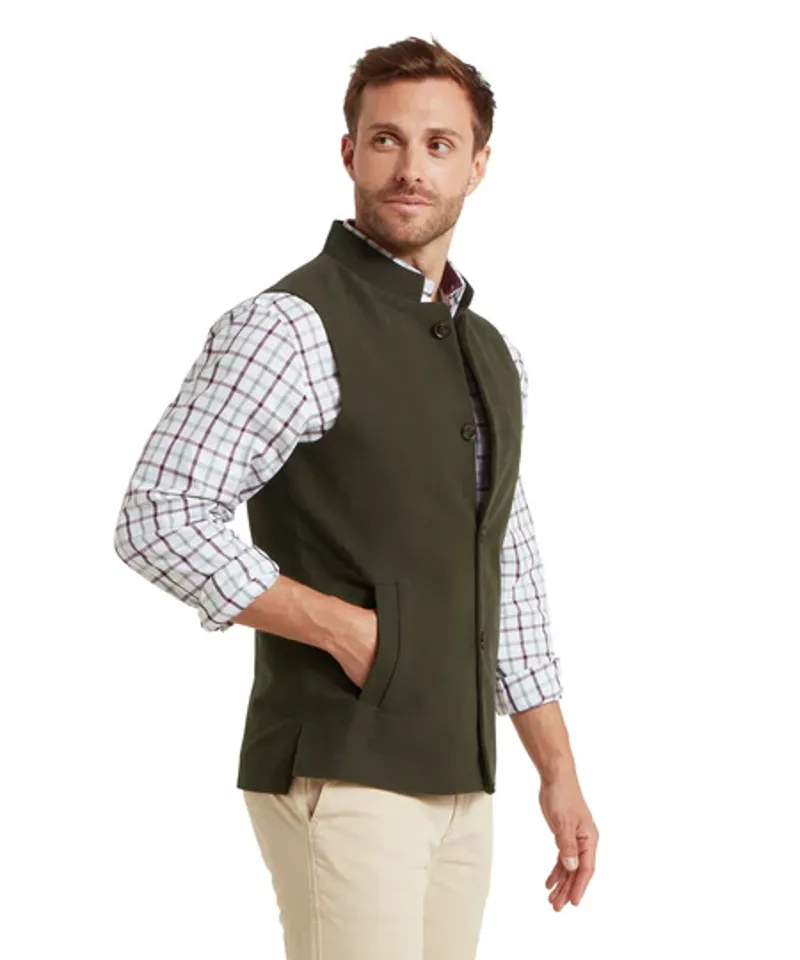 Schoffel Barnsdale Nehru Waistcoat Forest-3