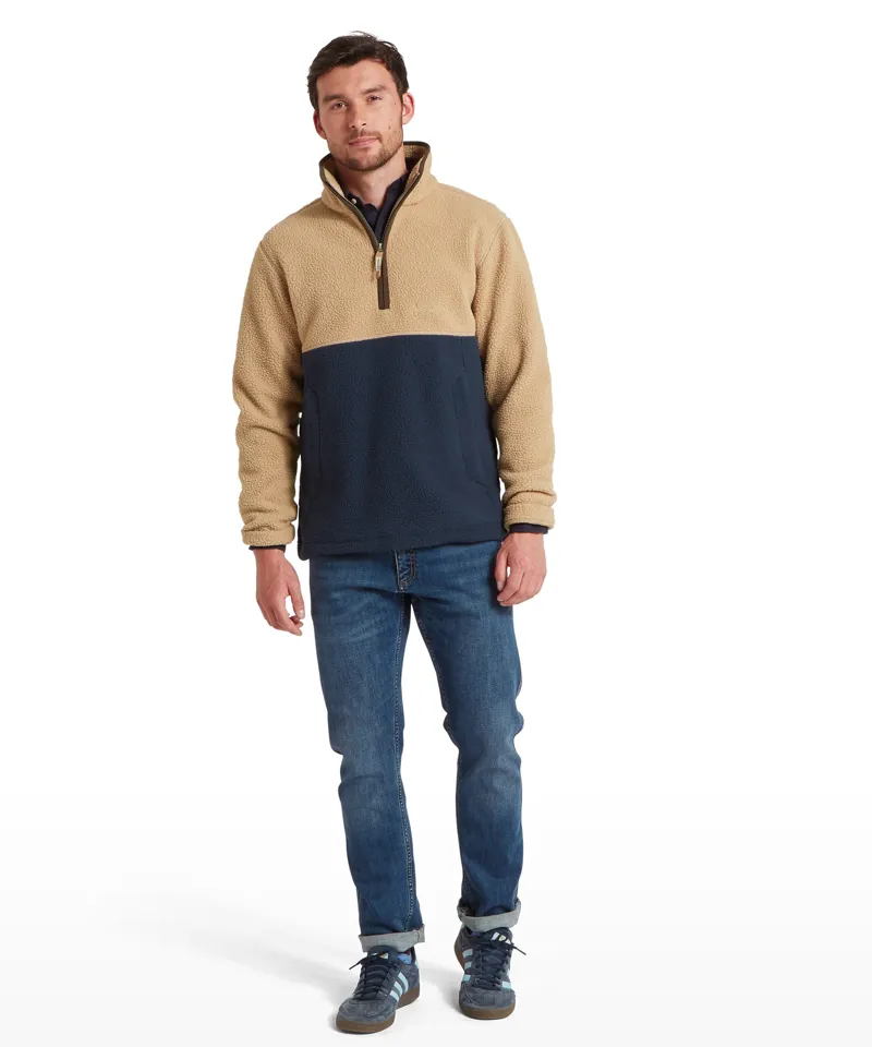 Schoffel Berkeley Retro Fleece True Navy Tan-2
