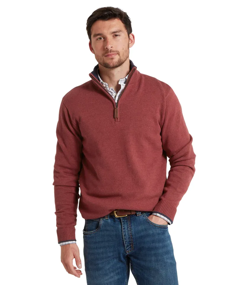 Schoffel Blair Quarter Zip Jumper Redwood-1