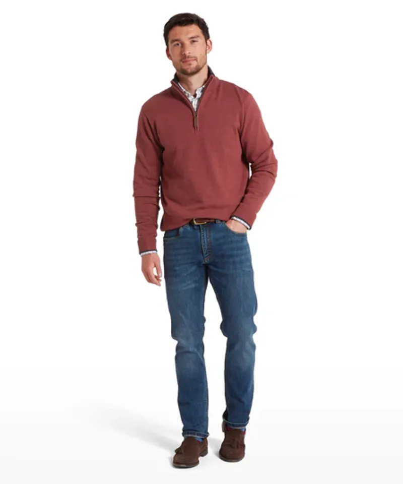 Schoffel Blair Quarter Zip Jumper Redwood-2