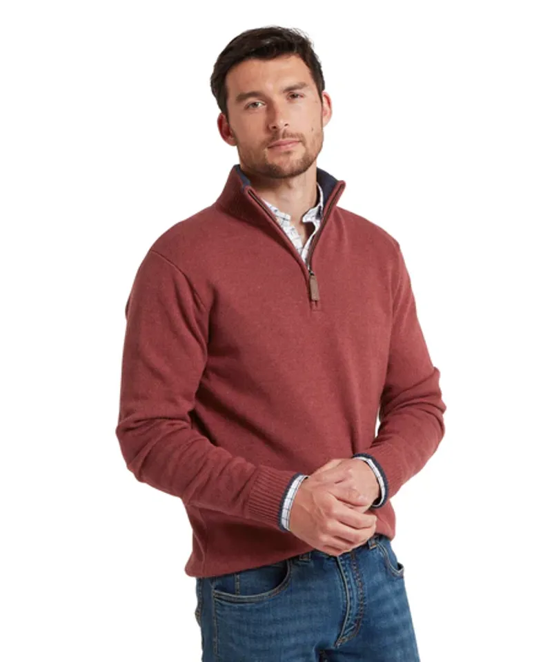 Schoffel Blair Quarter Zip Jumper Redwood-3