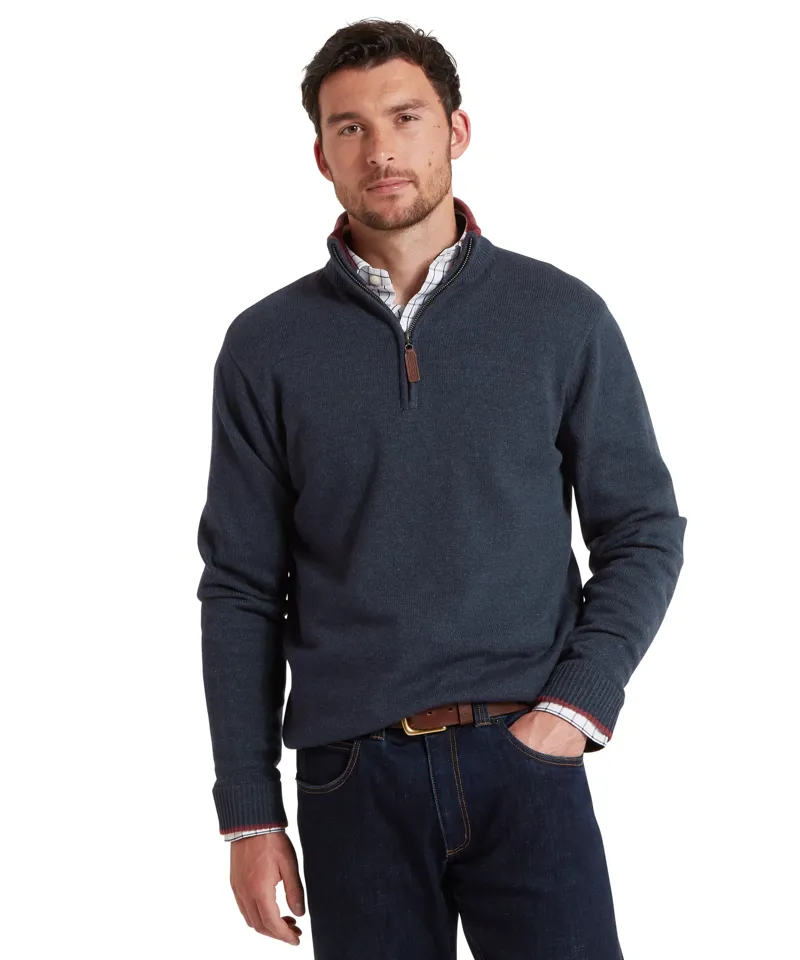 Schoffel Blair Quarter Zip Jumper Ink Navy