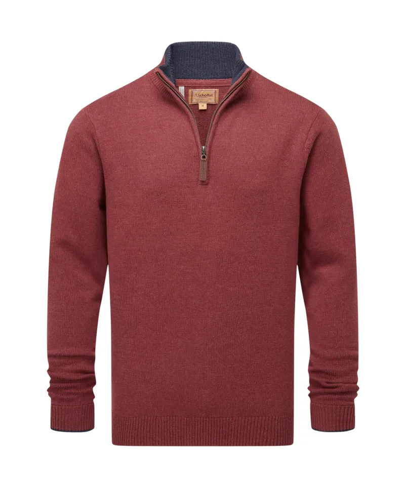 Schoffel Blair Quarter Zip Jumper Redwood