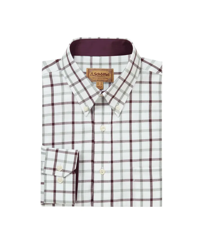 Schoffel Brancaster Classic Shirt Wine Check