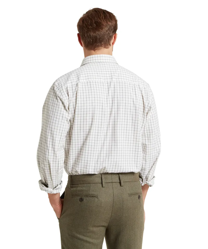 Schoffel Burnham Tattersall Classic Shirt Dark Olive Tattersall-3