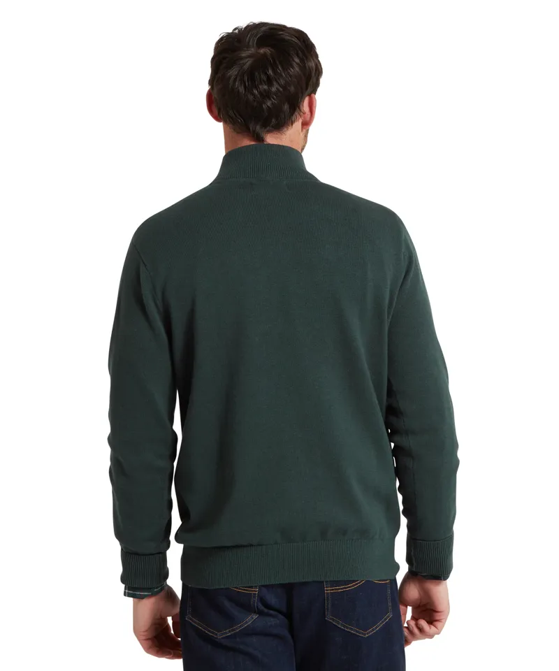 Schoffel Calton Cotton Cashmere Quarter Zip Jumper Botanical Green-2