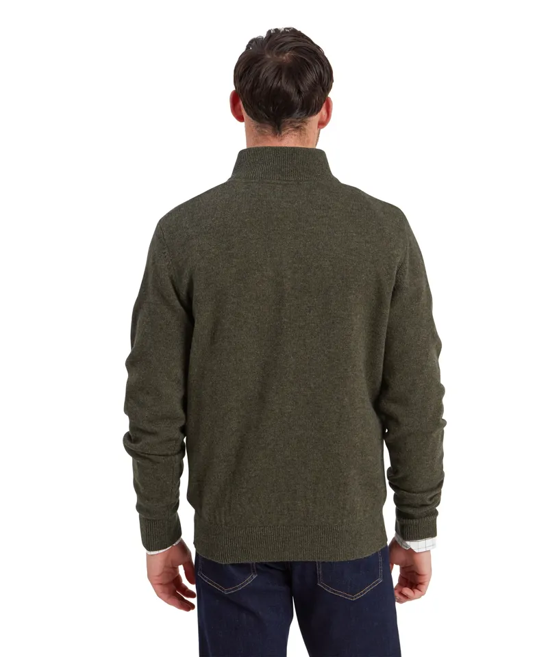 Schoffel Country Calton Cotton Cashmere 1/4 Zip Jumper in Loden Green-4