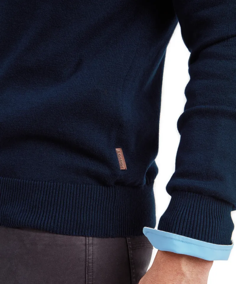 Schoffel Country Calton Cotton Cashmere 1/4 Zip Jumper in Navy-6