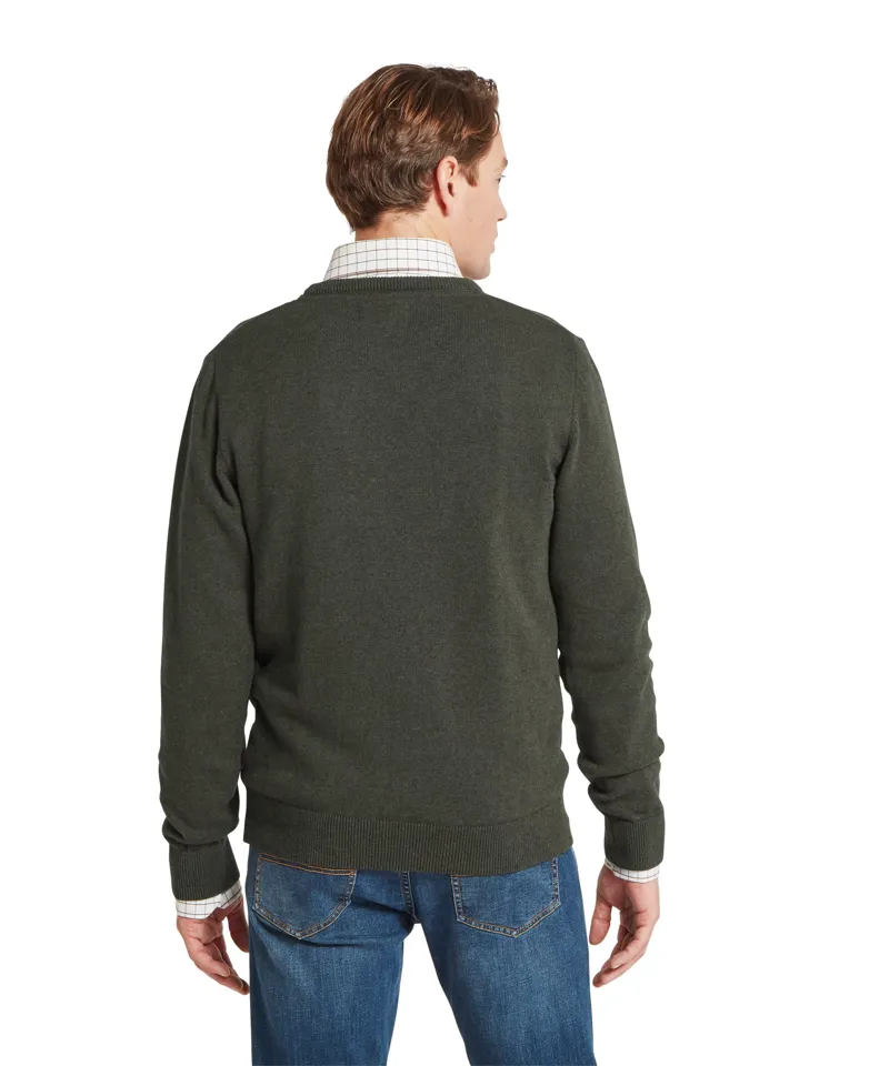Schoffel Country Calton Cotton Cashmere Crew Jumper in Loden Green-4