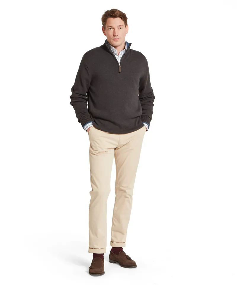 Schoffel Country Castlebay Quarter Zip Jumper in Charcoal-2