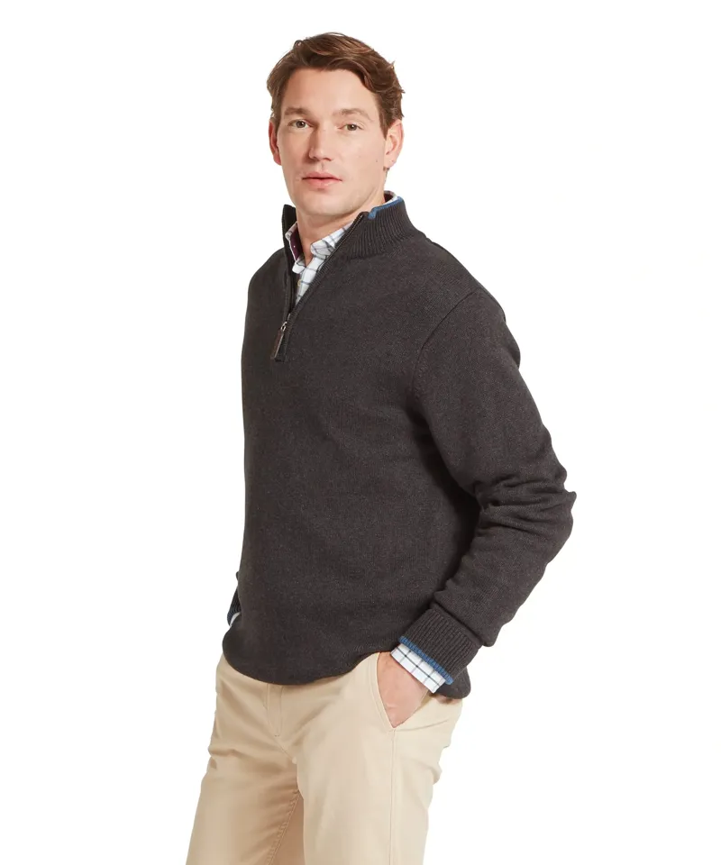 Schoffel Country Castlebay Quarter Zip Jumper in Charcoal-3