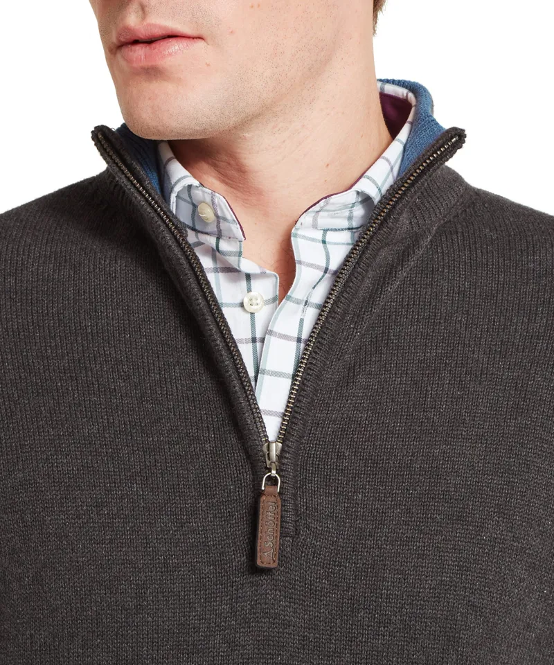 Schoffel Country Castlebay Quarter Zip Jumper in Charcoal-5
