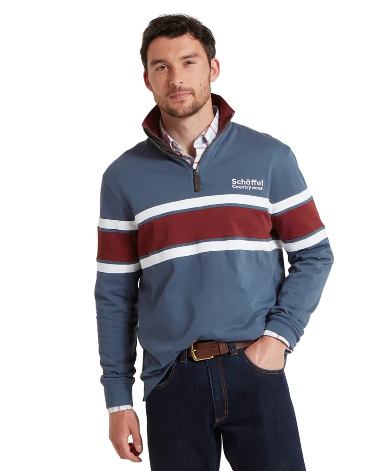 Schoffel Exmouth Heritage Quarter Zip Oxford Navy-1