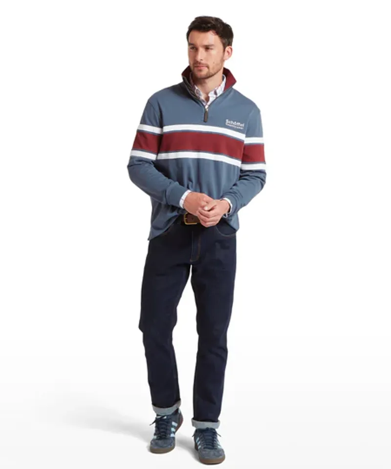 Schoffel Exmouth Heritage Quarter Zip Oxford Navy-2