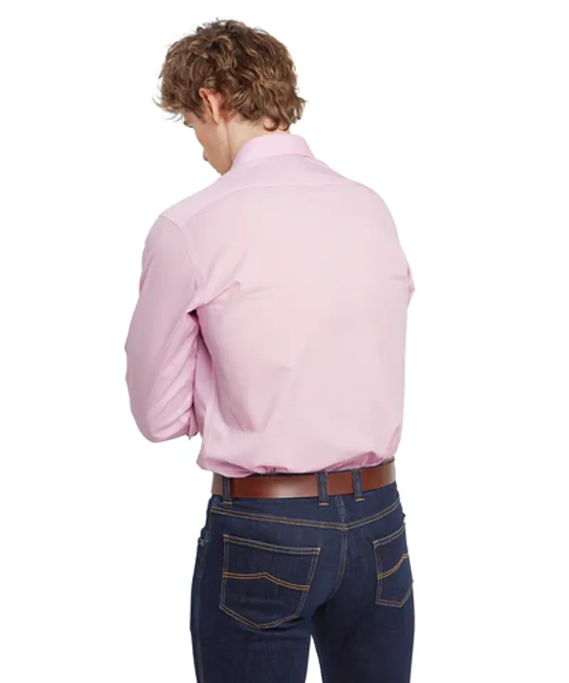 Schoffel Greenwich Tailored Shirt Light Pink Micro Check-3