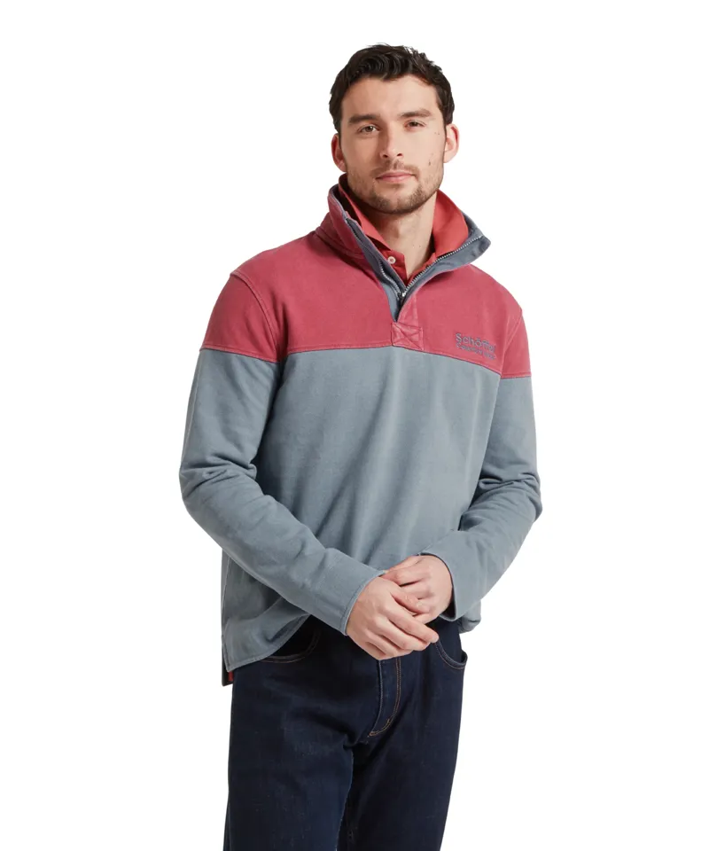 Schoffel Helford Heritage Sweatshirt Slate Red -1