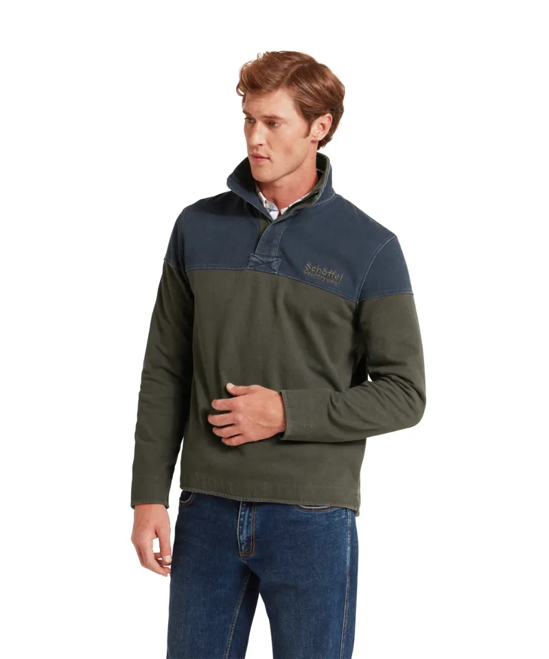 Schoffel Helford Sweatshirt Peat Green-1