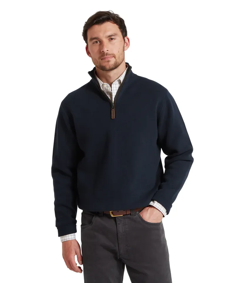 Schoffel Marlow Quarter Zip Jumper Navy-1
