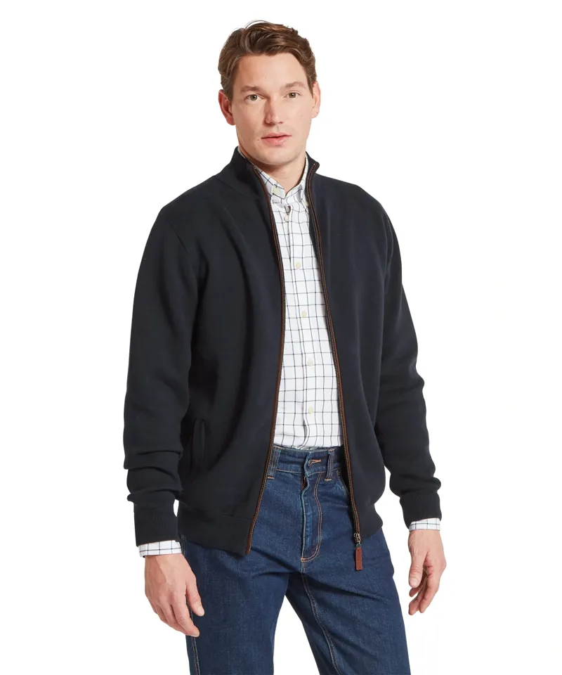 Schoffel Country Marlow Full Zip Jumper in Navy-2