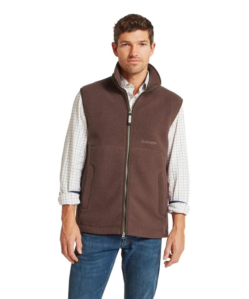 Schoffel Country Oakham Retro Fleece Gilet in Mahogany-1