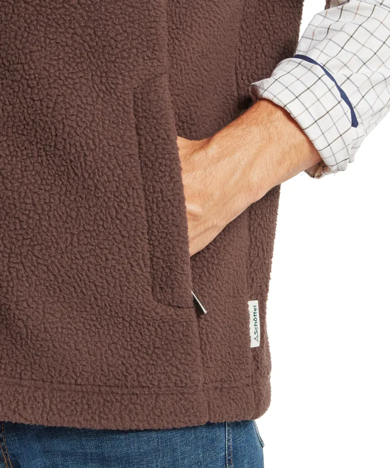 Schoffel Country Oakham Retro Fleece Gilet in Mahogany-9