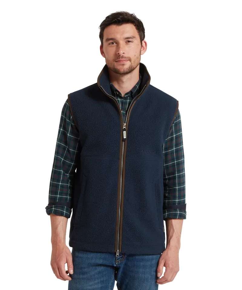 Schoffel Oakham Retro Fleece Gilet True Navy-1