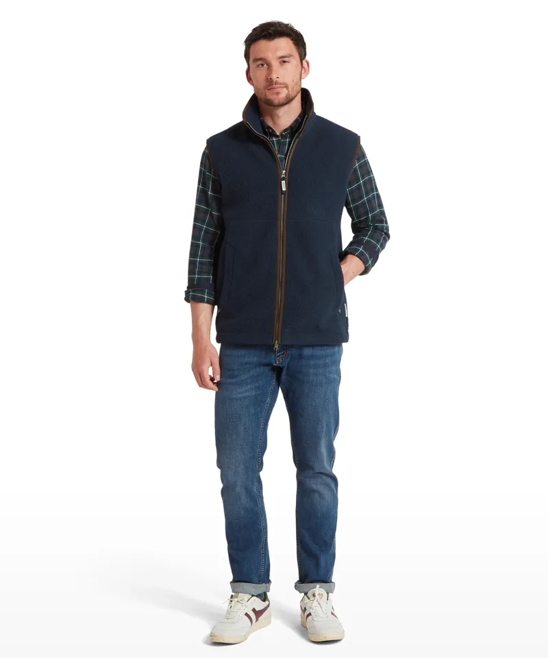 Schoffel Oakham Retro Fleece Gilet True Navy-2