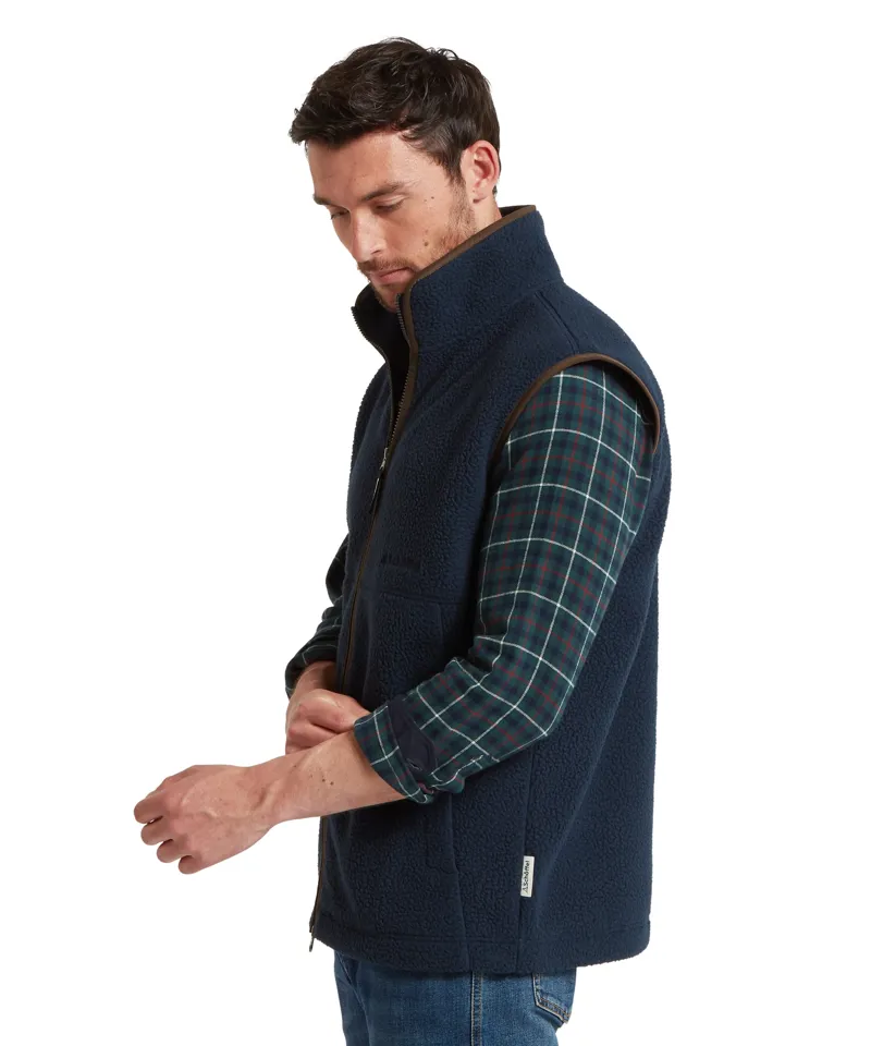 Schoffel Oakham Retro Fleece Gilet True Navy-3