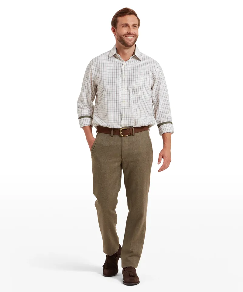 Schoffel Ross Tweed Trousers Loden Green Herringbone-2
