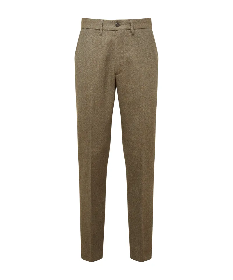 Schoffel Ross Tweed Trousers Loden Green Herringbone