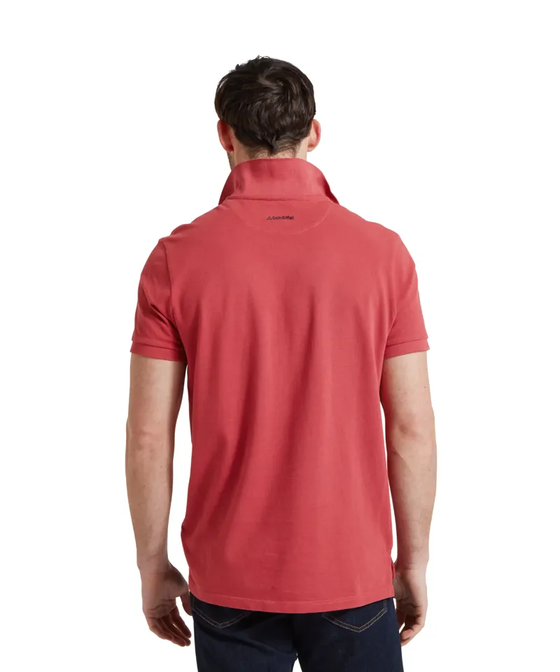 Schoffel St Ives Garment Dyed Polo Shirt Slate Red-2