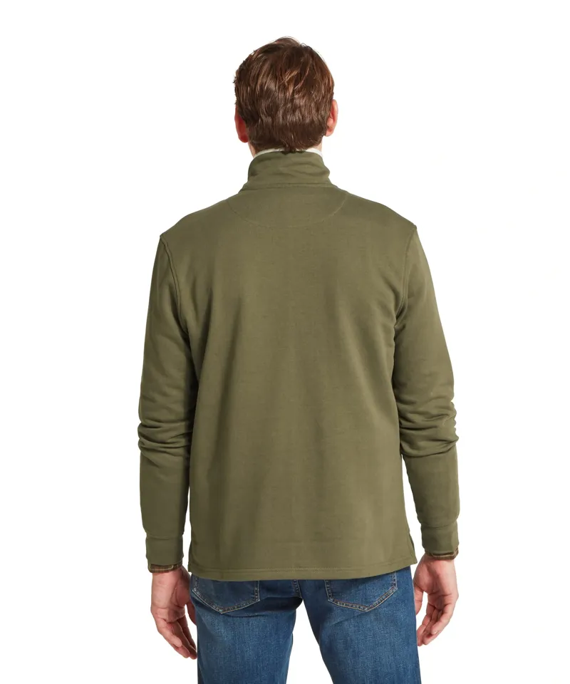 Schoffel Country Trencrom 1/4 Zip in Dark Khaki Green-4