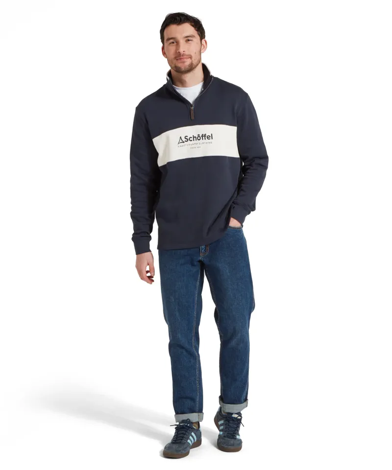 Schoffel Trencrom Quarter Zip Jumper Navy Stone-3