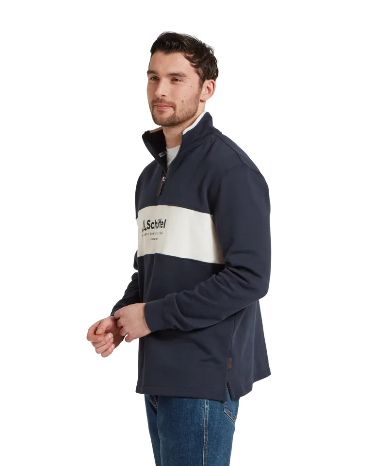 Schoffel Trencrom Quarter Zip Jumper Navy Stone-2