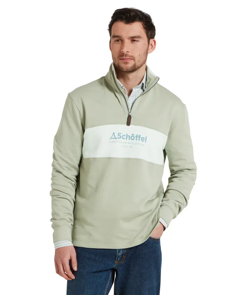 Schoffel Trencrom Quarter Zip Aqua Grey Blue Water-4