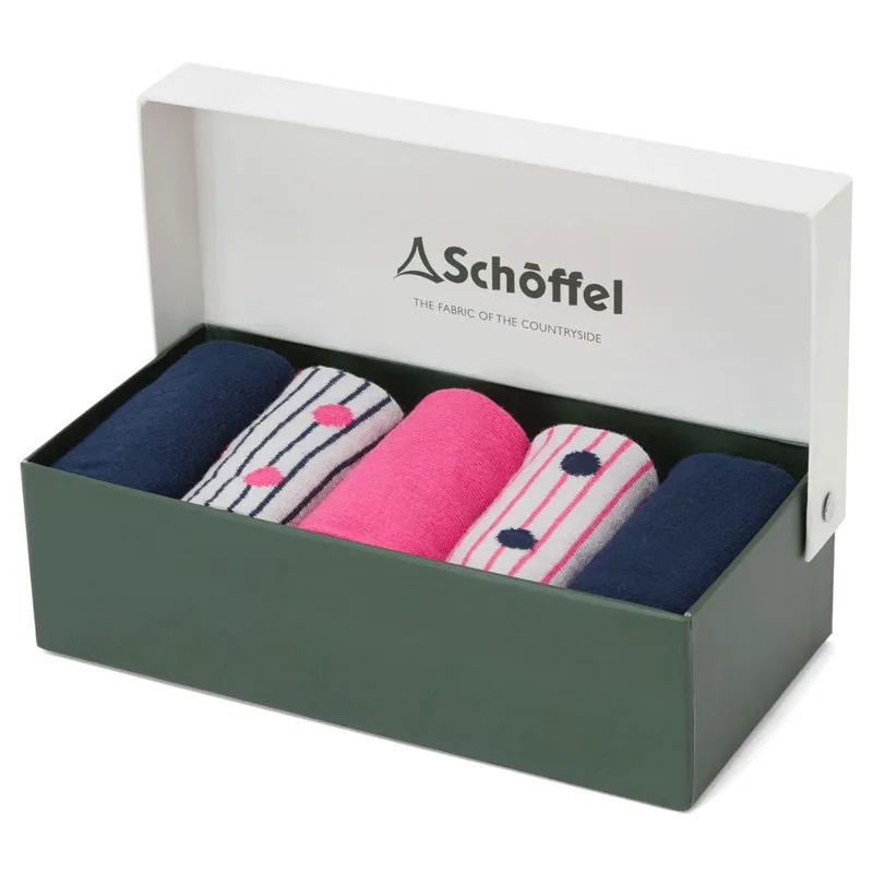 Schoffel Socks Bamboo Ladies Navy Pink