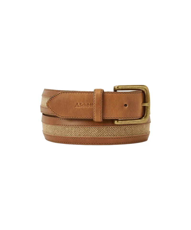 Schoffel Hartington Belt Oak Herringbone Tweed